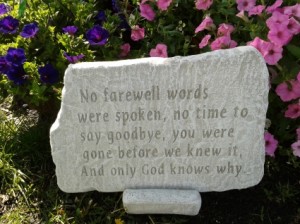 "Only God Knows Why" Memory Stone