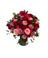 Only roses for you Vase of mixed roses