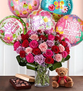 Only the best for mom Roses, Balloons, Teddy Bear and chocolates in Hampton Falls, NH | FLOWERS BY MARIANNE