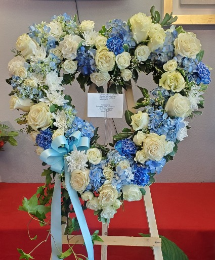 OPEN HARD WHITE AND BLUE funeral 