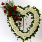 Open Heart Red and white wreath