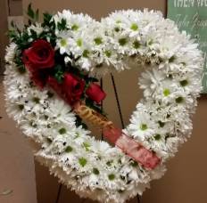 Open Heart Standing Spray of Funeral Flowers