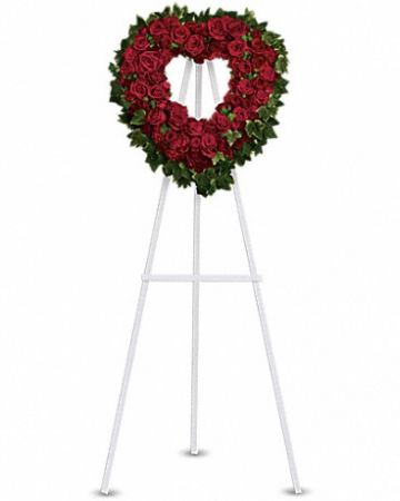 open heart wreath available in any color Funeral wreath