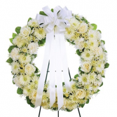 OPEN ROUND WREATH STANDING SPRAY- YOUR COLOR CHOICE