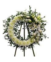 Open White Wreath Wreath Standing Spray