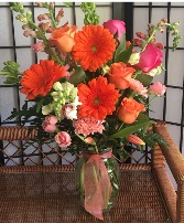Orange and a hint of Pink Vase