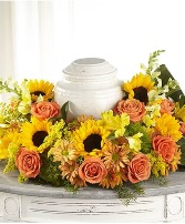 Orange and Yellow Urn Wreath Premium