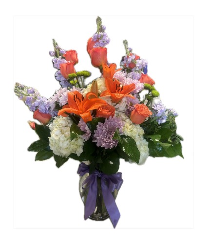 Orange Aphrodite  Vase Bouquet