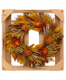 Orange Artichoke 20" Dried Wreath