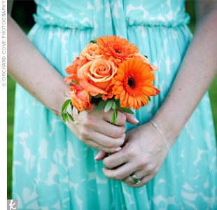 Orange Bridesmaid Bouquet 