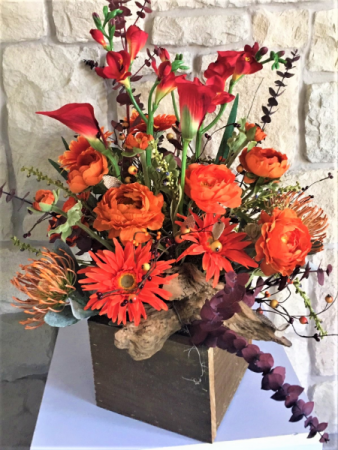 ORANGE BURST ALL SILK FLOWERS