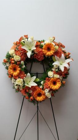 Orange Crush Standing Spray Wreath
