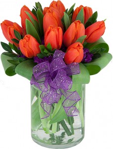 Orange Crush  Tulip Vase