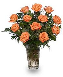 Orange Desire Rose Vase