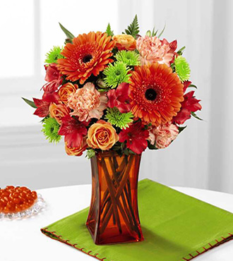 Orange Escape glass vase
