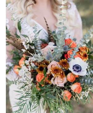 Orange Fall Wedding Bouquet