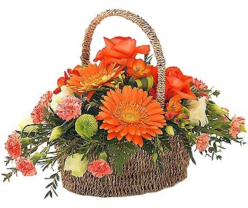 ORANGE FLOWER BASKET BASKET