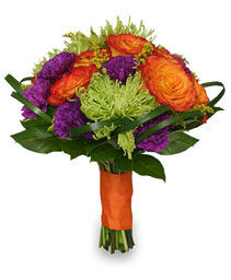 Wedding Bridal Bouquet Vibrant Hand-tied Flowers