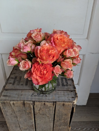 Orange is the New Pink Fresh Arrangement in New Castle, IN | WEILAND'S FLOWERS Orange is the New Pink Fresh Arrangement in New Castle, IN | WEILAND'S FLOWERS