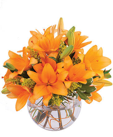 Orange Lily Sorbet Bouquet in Flint, MI | HOWELLS CATHY & CAROL'S FLOWERS & GIFTS