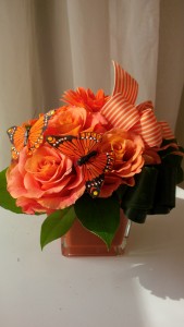 Orange Monarch Vase Arrangement