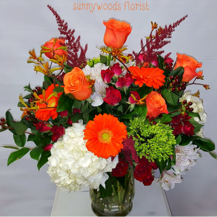 Orange Passion Vase arrangement 