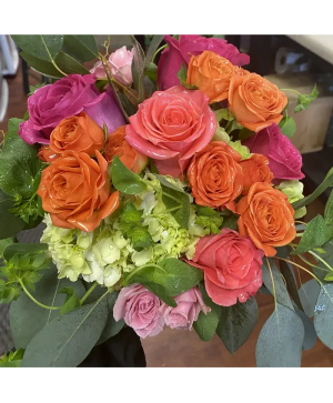 Orange- Pink- Coral Prom Bouquet PROM