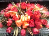 ORANGE ROSE GRAVE SADDLE 