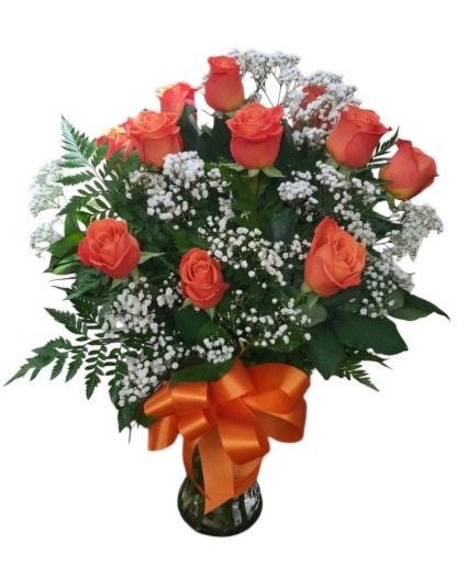 Orange Rose Vase FHF-RO-257 Vase Arrangement