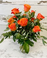 Orange Roses - 1 Dozen 