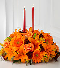 Orange Roses and gerbera Centerpiece Thanksgiving centerpiece