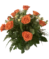 Orange Roses Vase
