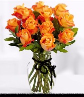 Orange Halloween Roses Vased roses