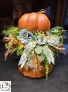 Orange Sky Harvest Silk Pumpkin Centerpiece on candle holder