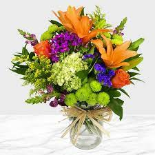 Orange Splash Vase Arrangement
