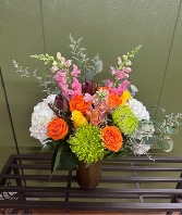 orange splendor mixed Thanksgiving Arrangement