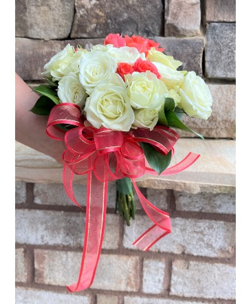 Orange & White  handheld Prom Bouquet in Duluth, GA | Flower Story