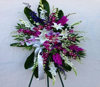 Orchid and Lilies Tropical Standing Spray