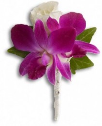 Orchid and Rose Boutonniere Boutonniere
