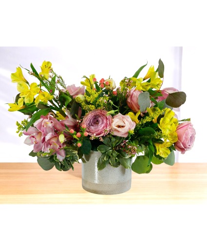 Orchid Macaroon Ceramic Potted Arrangement
