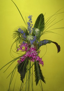 Tropical Orchids, Delphinium & Sago Palm ve-114