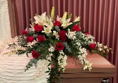 Orchids, Lilies & Roses  Casket Spray FD-55