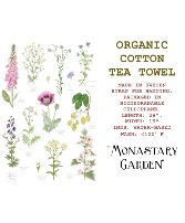 Organic Cotton Tea Towel MONASTARY GARDEN Add on item (include with flowers to meet our minimum order for delivery