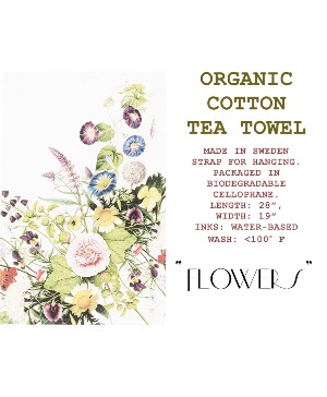 Organic Cotton Tea Towel "FLOWERS" ADD ON ITEM (include with flowers to meet our delivery minimum)