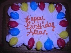 Image of Happy Birthday on a 12 cupcake cake. <br/>  Yellow cake with vanilla buttercream icing. NEED 30 HOUR NOTICE FOR DELIVERY.