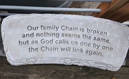Our Family Chain Bench Cement Memorial Bench