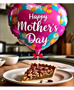 Our famous “NANAS’ pecan pie  Peace of heaven pecan pie and a balloon