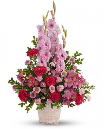 Our timeless and regal sympathy floor basket beaut
