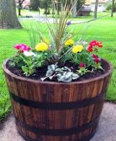 Outdoor Barrel Planter 