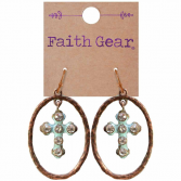 Oval Crossses Ear Rings
